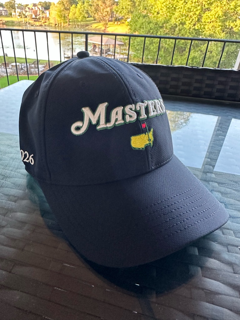 Masters Navy Blue Adjustable Golf Cap With Embroidered Logo
